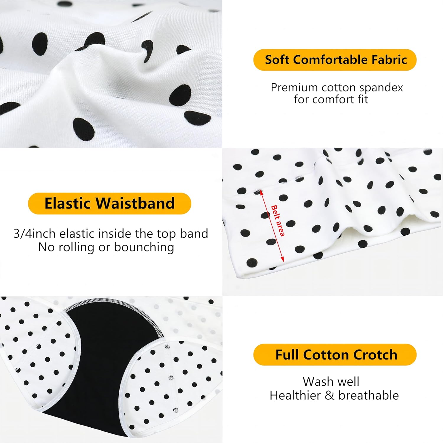 Nalwort Womens Menstrual Period Panties Cotton Leak Proof Underwear Postpartum Protective Briefs image number 4