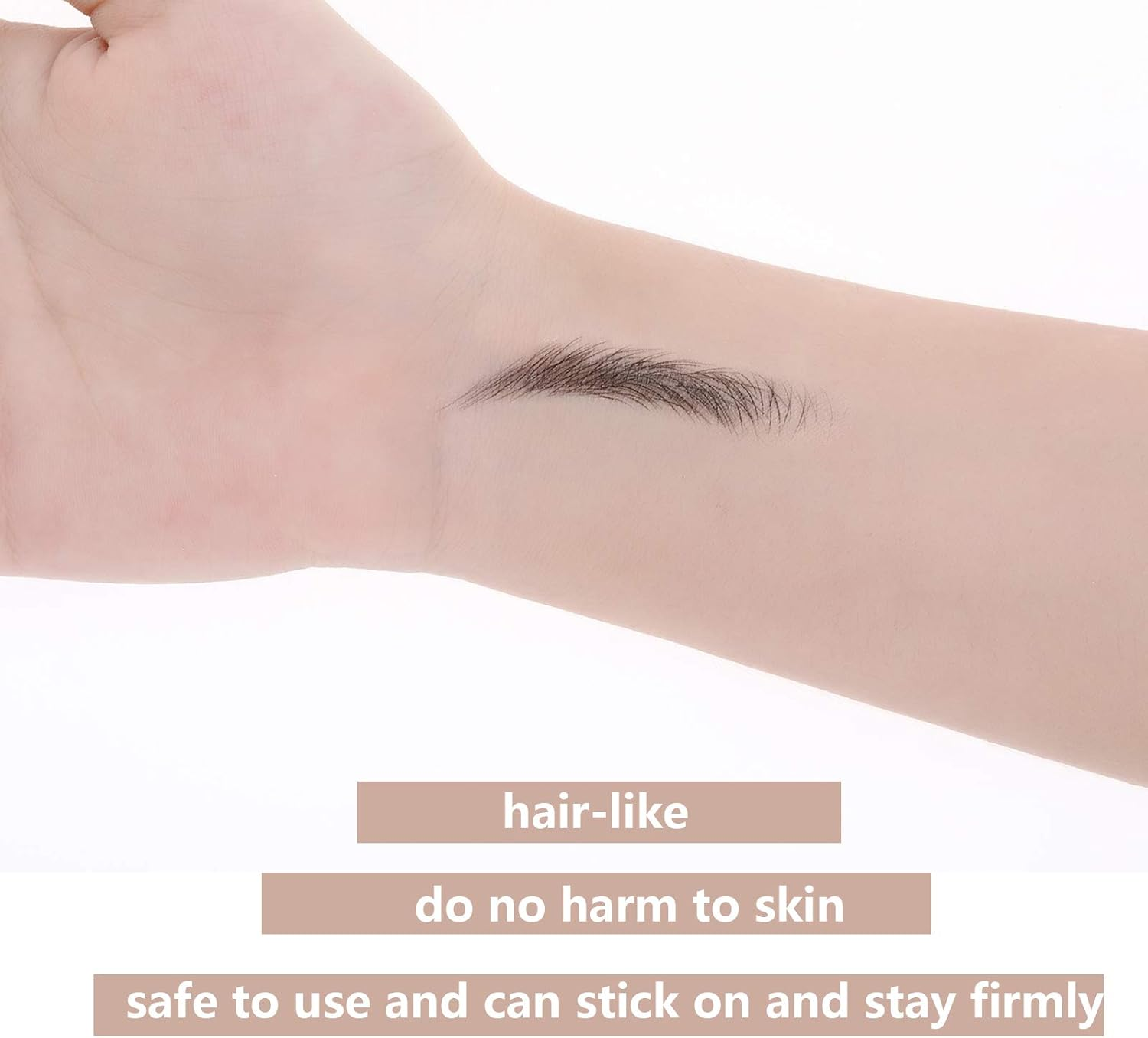 Blulu 6 Sheets 4D Hair-Like Waterproof Eyebrow Tattoos Stickers Transfers Temporary Brow Tattoo Peel off Grooming Shaping Sticker in Arch Style, 66 Pairs Black(Simple Styles)