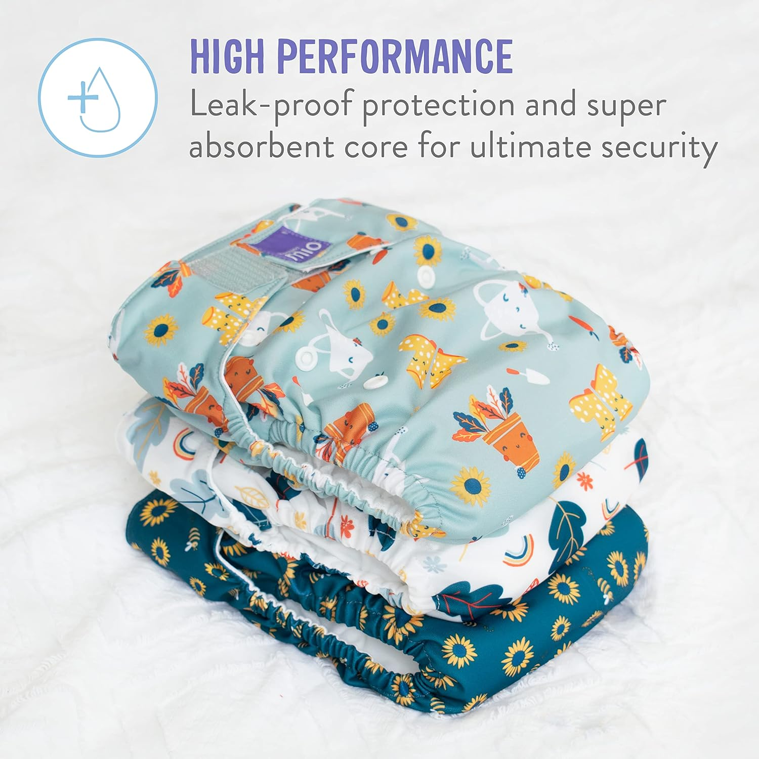 Bambino Mio, Miosolo Classic Cloth Nappy Set, White - White image number 4