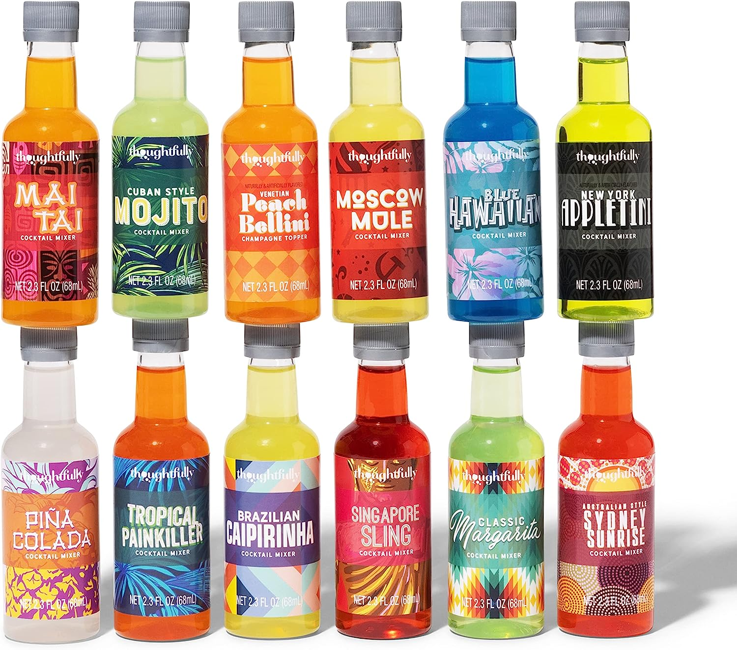 Thoughtfully Cocktails, Global Cocktail Mixers, Flavours Include Classic Margarita, Cuban Style Mojito, New York Appletini, Pina Colada, Blue Hawaiian, and More Set of 12 (Contains NO Alcohol) image number 4