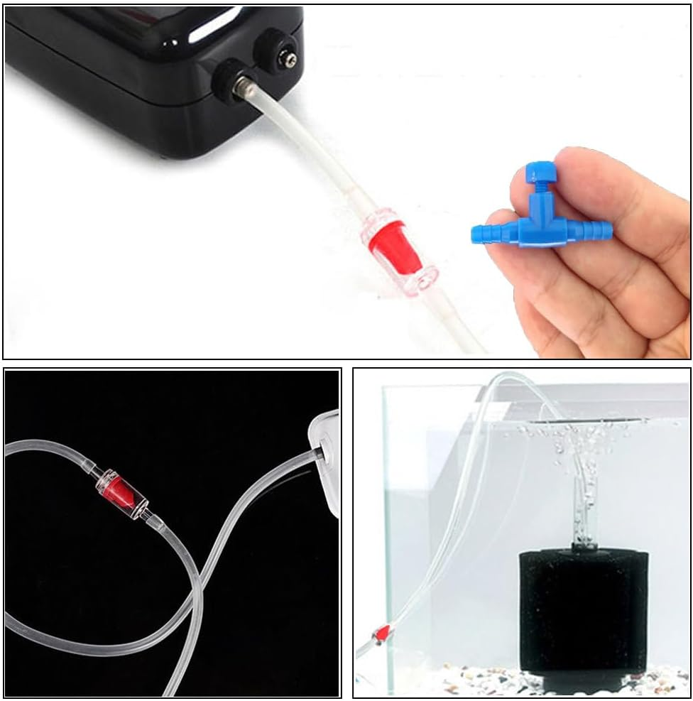 12Pcs Aquarium Pump Protectors, 4Mm Aquarium Air Pump Accessories, Fish Tank Accessories for Air Pump Line, One Way Non-Return Check Valve Aquarium Air Pump Accessories (6 Check Valves+6 Control) image number 1