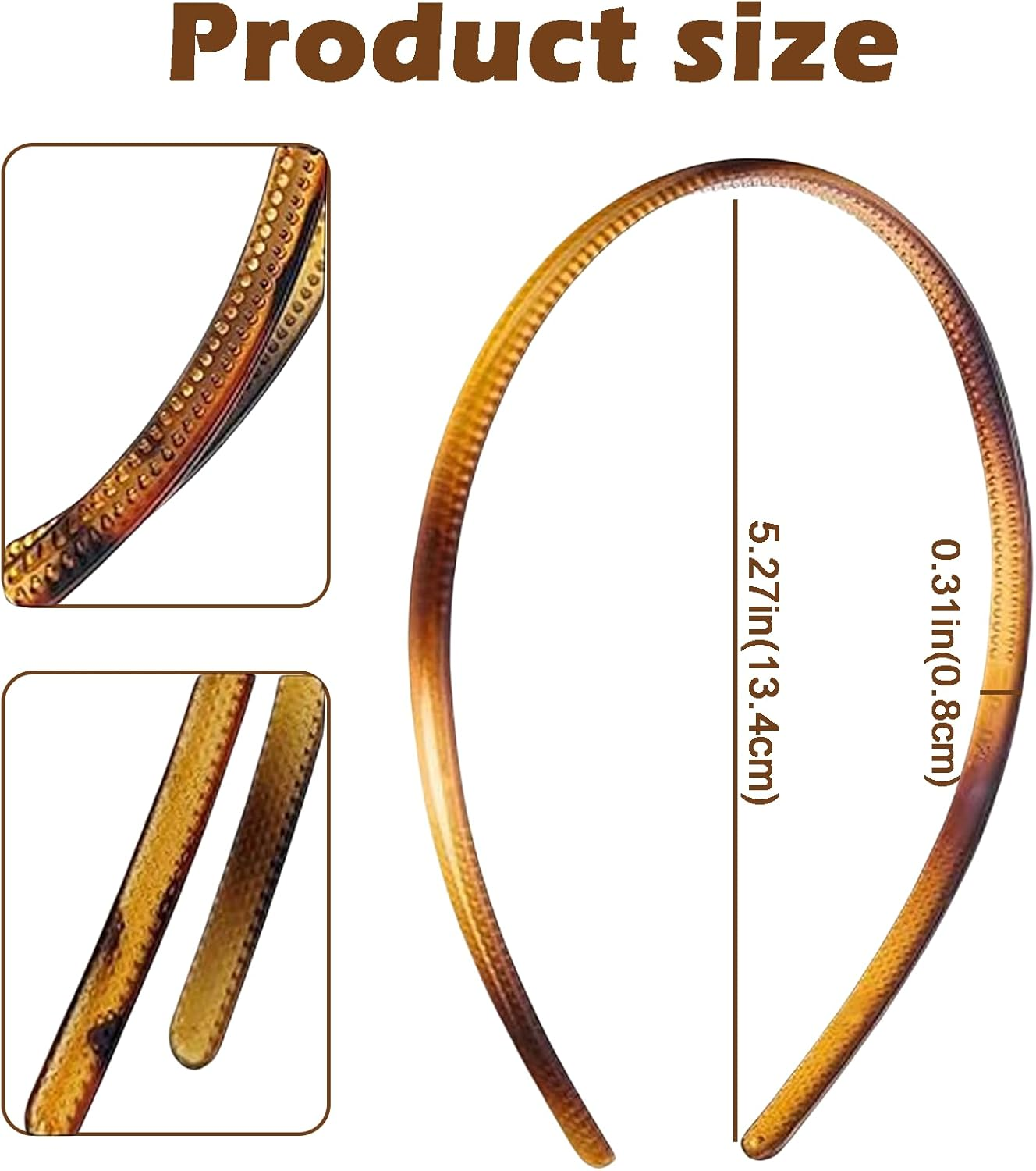 Rylaxzon Headbands for Women, Multi-Color Headband with Teeth Comb, Skinny Hair Band Head Bands for Women & Girls (6 PCS, 8Mm Wide) image number 5