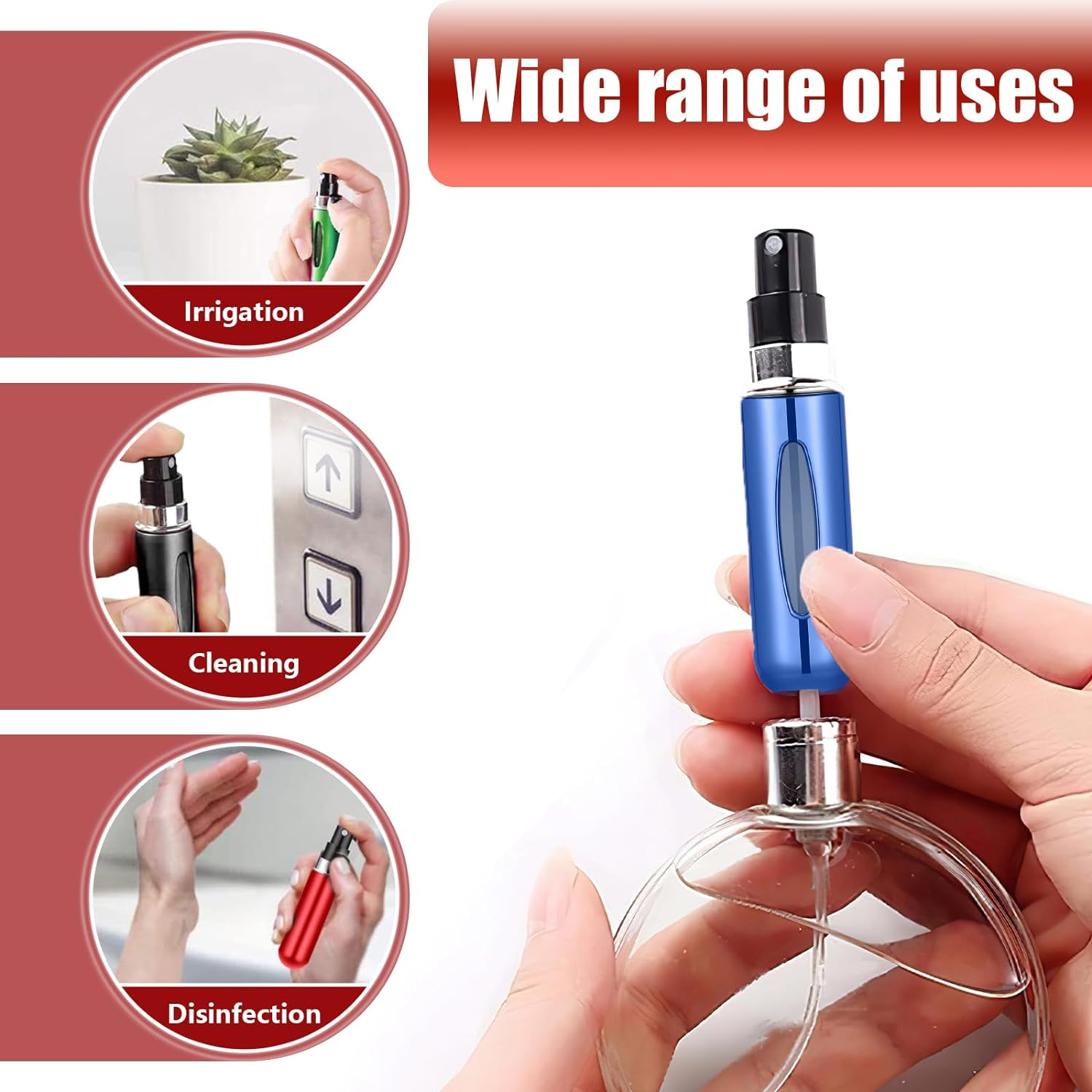 Refill Pump Case, 6 Pcs Mini Refillable Perfume Atomizer Bottle, Refillable Perfume Spray for Traveling and Outgoing (5Ml) image number 4