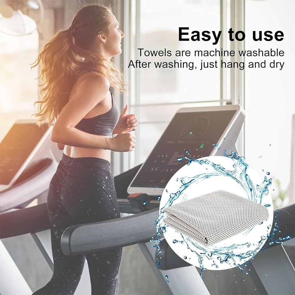 JZS Cooling Towels for Neck and Face,Soft Breathable Chilly Sweat Towel for Yoga, Golf,Sport, Running, Gym, Workout,Camping and Fitness,4 Pack,30 X 100Cm