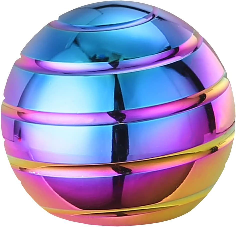 Yichenxi Kinetic Desk Spinning Toy Balls, Office Anxiety Fidget Toy for Adults, Optical Illsion Desktop Cool Gadgets for ADHD, ADD, Stress Relief (Rainbow A), TB-4 image number 4