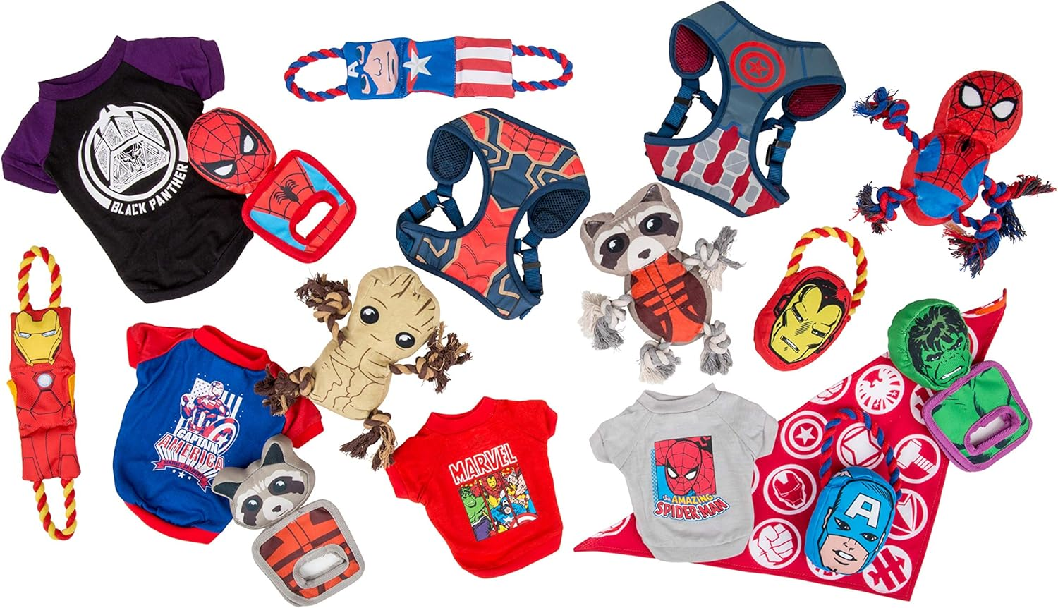 Marvel Comics Captain America Dog Harness, Small | Best Avengers Infinity War Harness for All Small Dogs image number 1