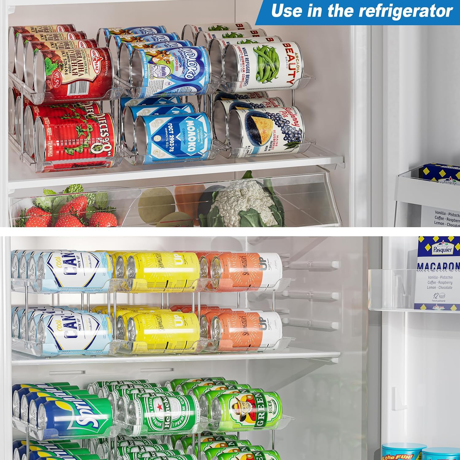 STORICANS Can Storage Organiser for Pantry ,Adjustable Height and Width Canned Goods Organiser, Soup Can Organiser Holds up to 36 Cans Food Dispenser Holder for Fridge,Kitchen Cabinet , 3 Tier(3 * 3) image number 5