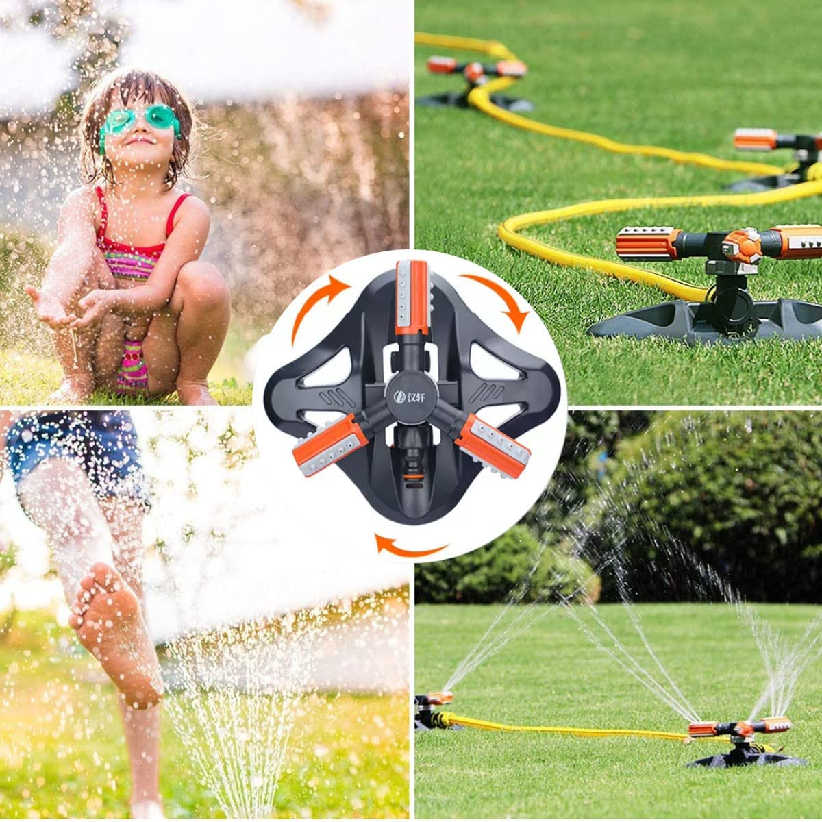 Lawn Garden Sprinkler,360Degree Rotating Garden Irrigation System, Best Assistant for Vegetable Field or Summer Outdoor Game. image number 1