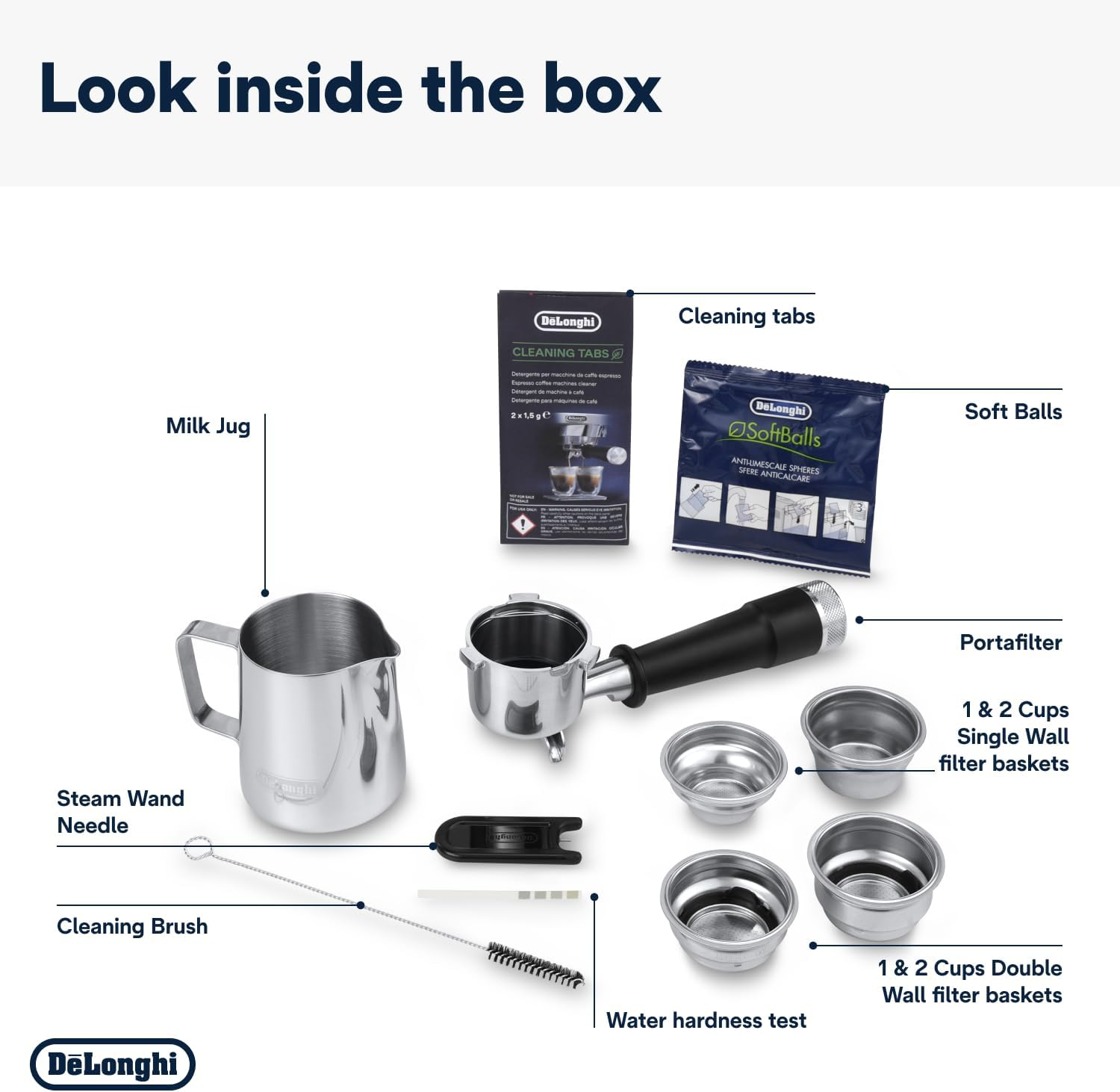 De'Longhi La Specialista Opera Manual Espresso Coffee Machine EC9555.M, Smart Tamping Station, 15 Grind Settings, Cold Brew Function, Latteart Steam Wand, Includes Milk Frothing Jug, Metal - Black image number 7