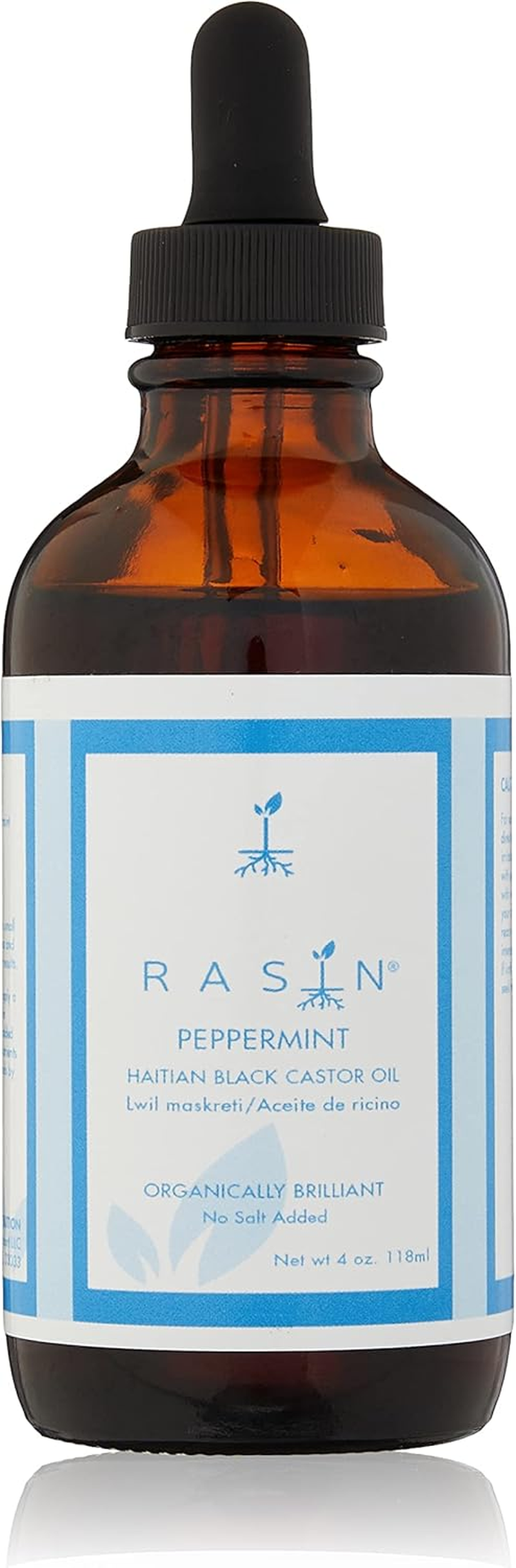 RASIN Haitian Black Castor Oil with Peppermint - Pure Lwil Maskriti, Aceite De Ricino Moisturizing Formula - Helps Strengthen Hair, Skin, Nails - Natural Emollient, Moisturizer image number 4