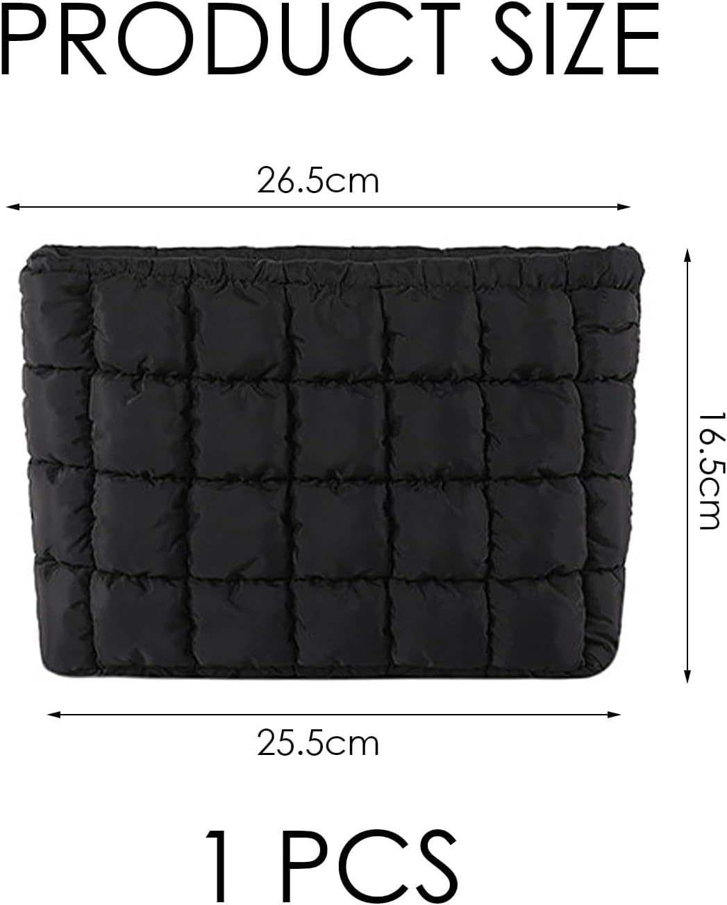 1 Piece Black Cosmetic Bag, Women'S Storage Bag, Large Capacity Cosmetic Bag, Simple Storage Bag, Fashionable Clutch Bag image number 4