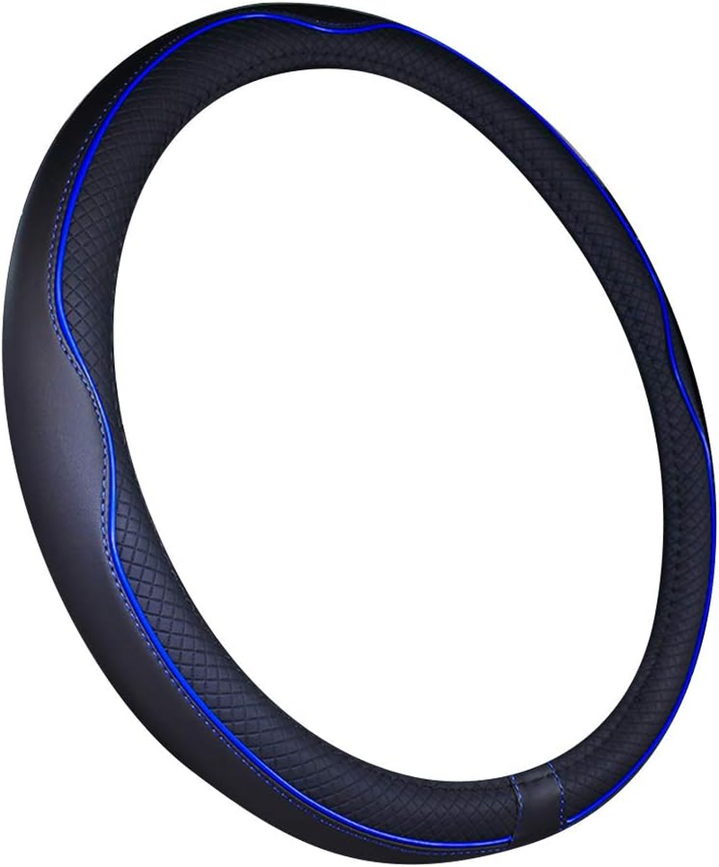 Boat Steering Wheel Cover Microfiber Leather 13-13.5 Inch (Black)