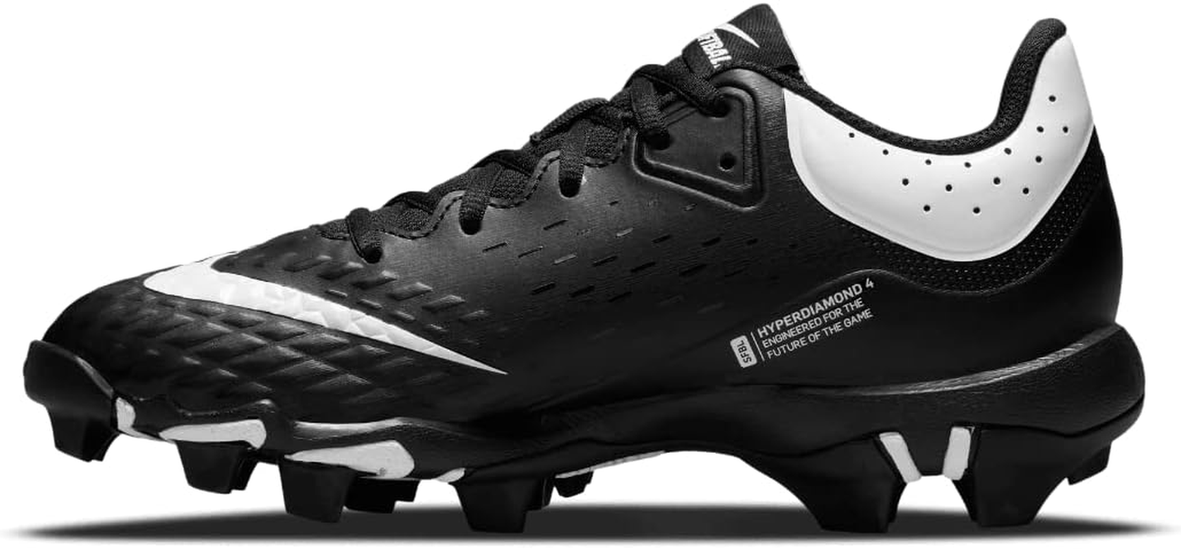 Nike Hyperdiamond 4 Keystone Molded Softball Cleats, Black | Black | White, 11.5 US image number 3