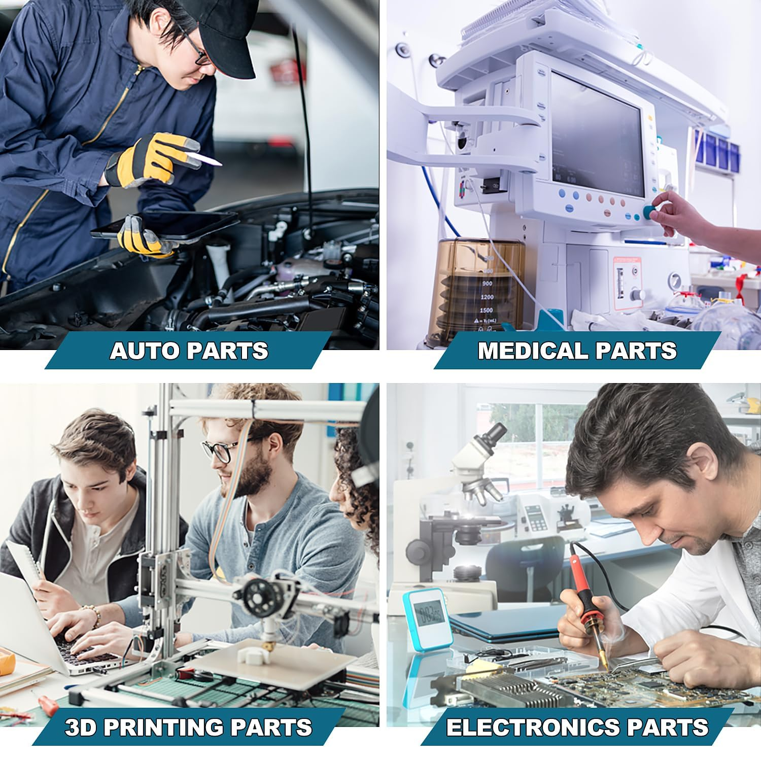 300-Piece Brass Threaded Insert Kit, M2 M2.5 M3 M4 M5 M6 Knurled Nuts Assortment, Heat Set Inserts for Plastic and 3D Printing image number 6