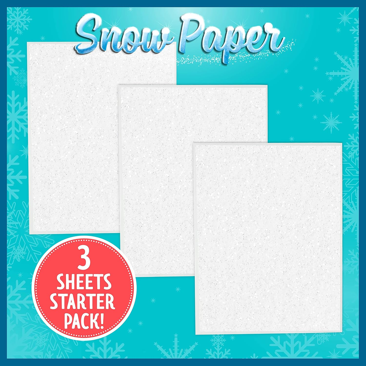 Creative Kids Snow Paper Starter Pack - 3 Sheets Craft Paper for Kids - Magic Paper Turns to Snow - Just Add Water - Christmas Kids Crafts Project image number 5