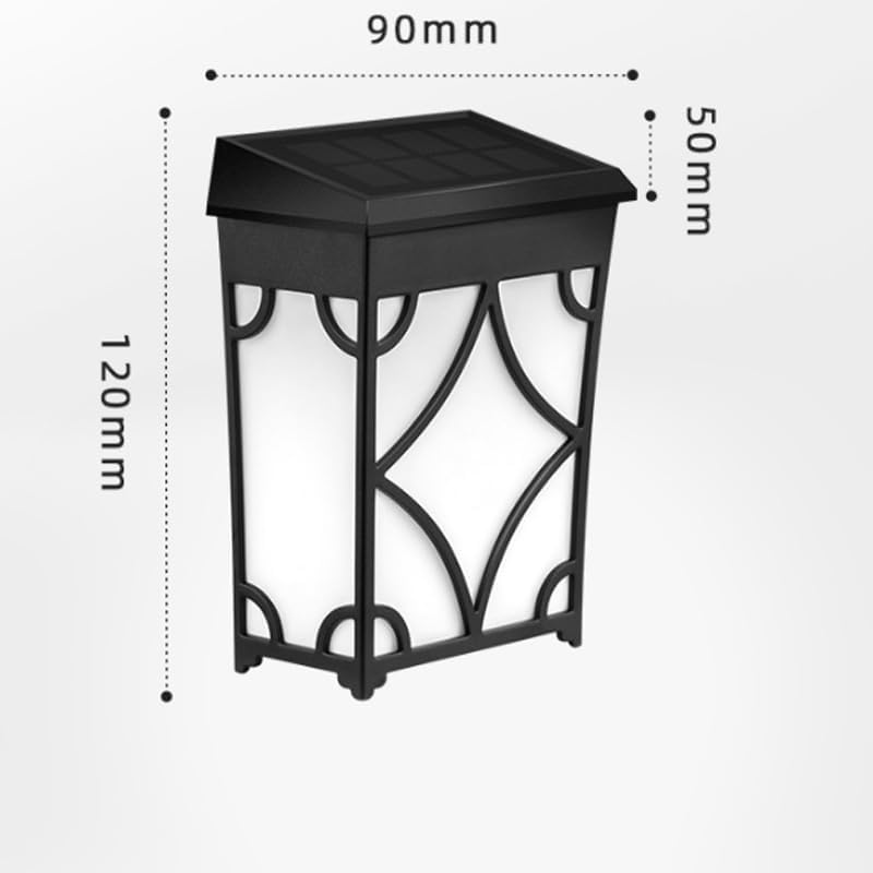 2 Pack Solar Deck Lights Outdoor Wall Light LED Garden Light Wireless Waterproof Fence Lights, Porch, Garage (Multi-Colored + Warm Light) image number 5