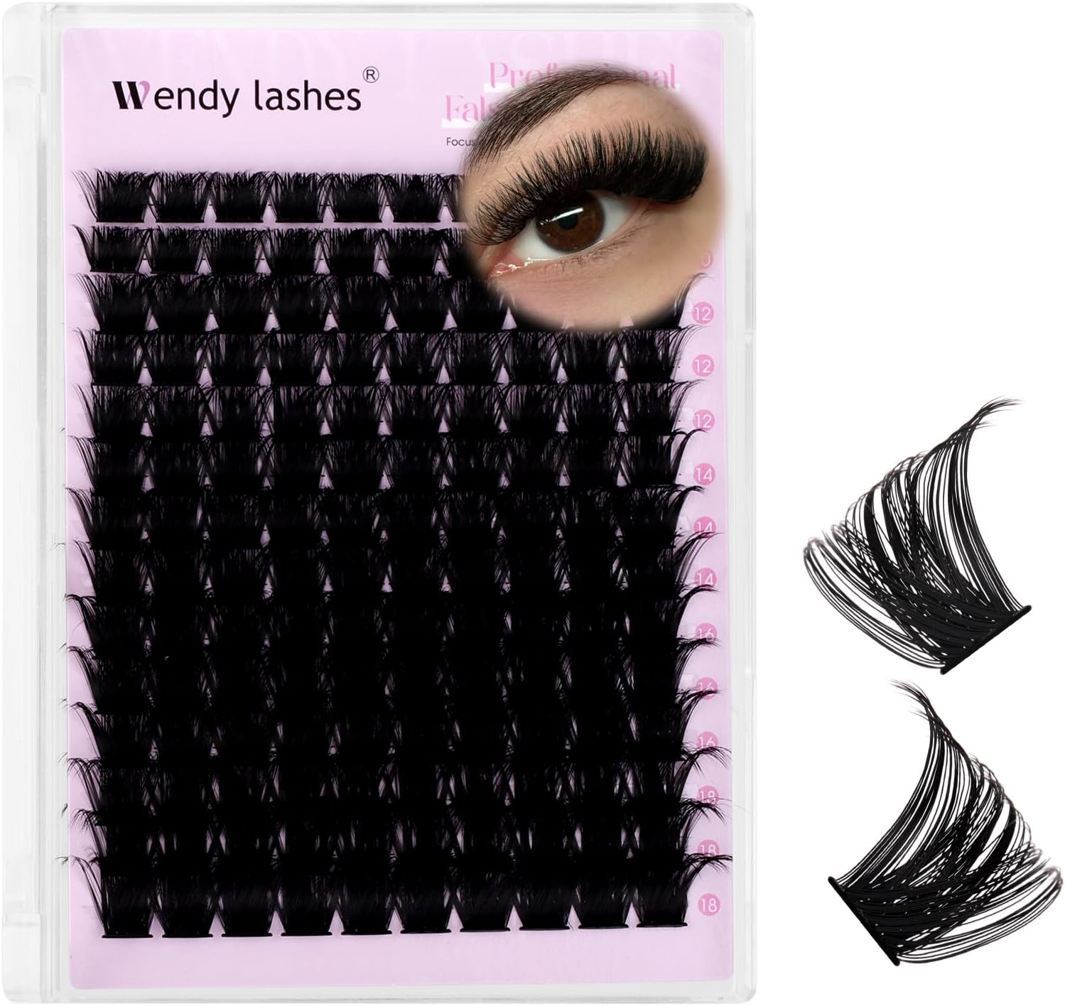 Lash Clusters 100D Wispy Individual Lashes 280PCS D-Curly Volume Lash Extensions 10-18Mm Natural DIY Cluster Lashes for Beginners(100D,10-18Mm,0.07D) image number 4
