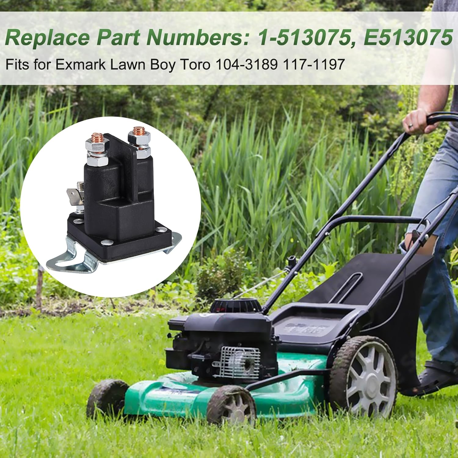 117-1197 Starter Solenoid Compatible with Toro Timecutter Ss5000 Z4200 Ss4225 Ss4235 Zero Turn Lawn Mower Parts 12V 4 Terminal DC