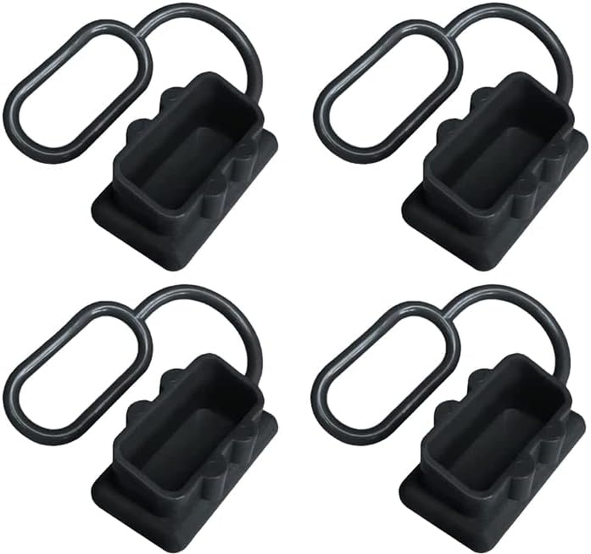 4 Pack Dust Cover for Anderson Plug 50AMP, Water-Resistant Rubber Boot, Fits 50A DC Power Connectors, Caravan, Trailer, Boat, Battery Protection