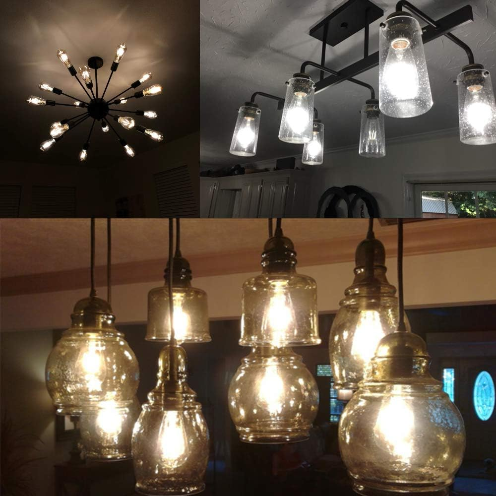 Bonlux ST64 E27 Vintage Filament Dimmable Edison Light Bulbs 8W,ST64 Retro Amber Glass LED Filament Light Warm White 2700K,Edison Style Antique Bulb for Home, Restaurant, Reading Room,Pack of 4 ﻿ image number 3
