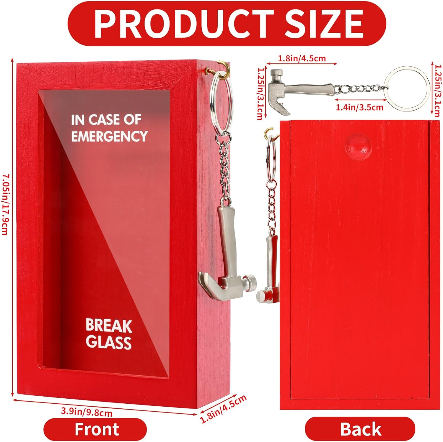 JULEASEL Funny Gift Emergency Box W/Hammer, Break in Case of Emergency Box, Personalized Prank Gag Gift for Birthday Holiday, Funny Desk Decor, White Elephant Gift for Friend Coworker Family image number 5