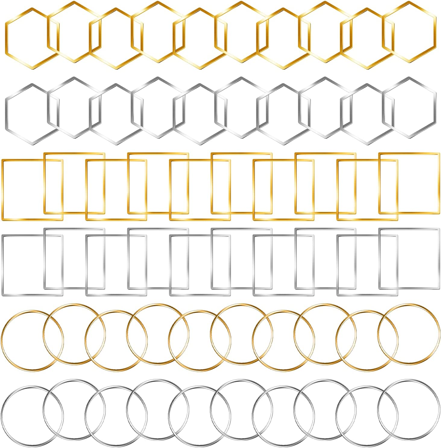 60Pcs Earrings Beading Hoop for Jewelry Making, Funcyboo Earrings Findings Hoops Earring Charms Open Bezel Pendant Frame for DIY Craft,Earring Necklace,Crafts Supplies(3 Styles) image number 5