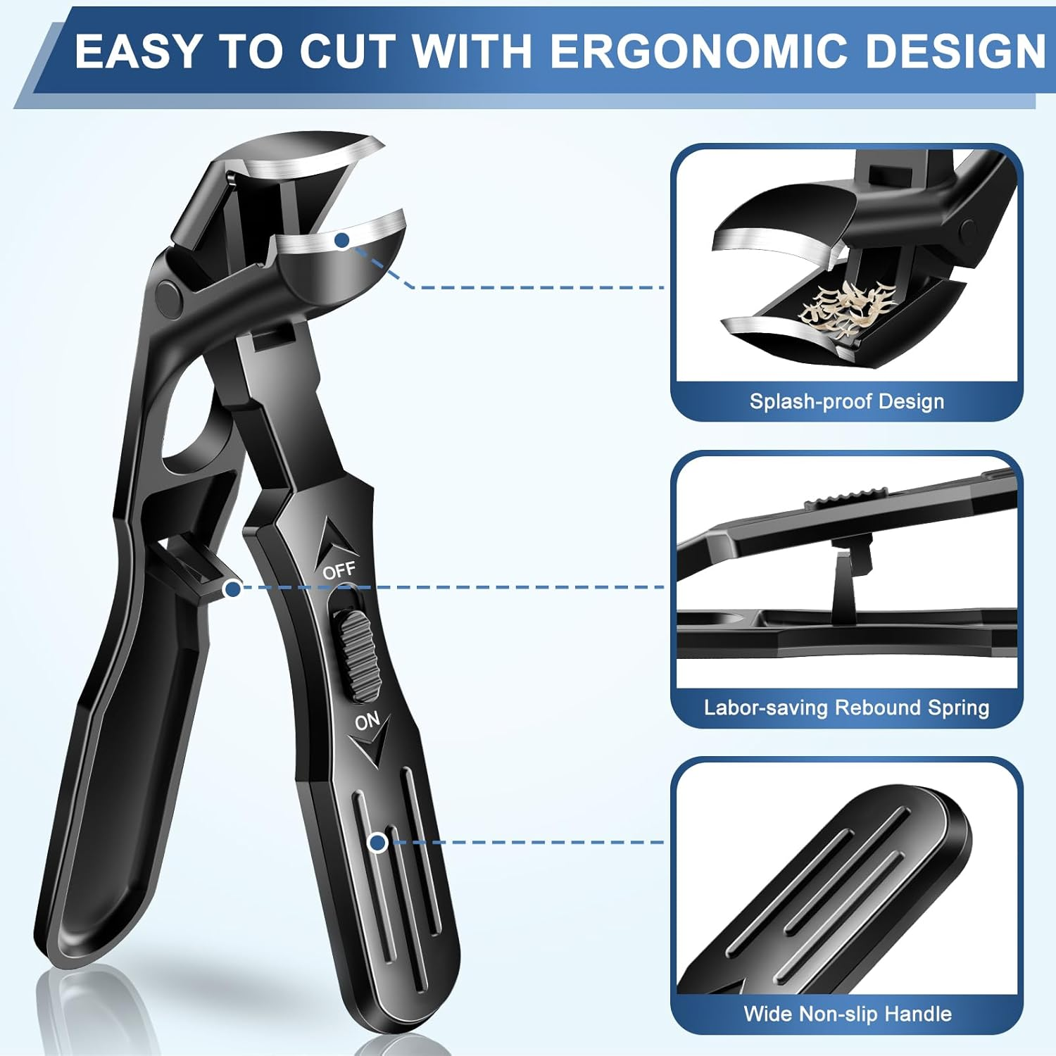 Mens Stocking Stuffers 2025 Gifts for Men, Christmas Gift for Mens Dad Boyfriend Teens Him, Angled Head Long Handle Toe Nail Clippers for Men with Wide Jaw, Toenail Clippers for Thick Toenails image number 3