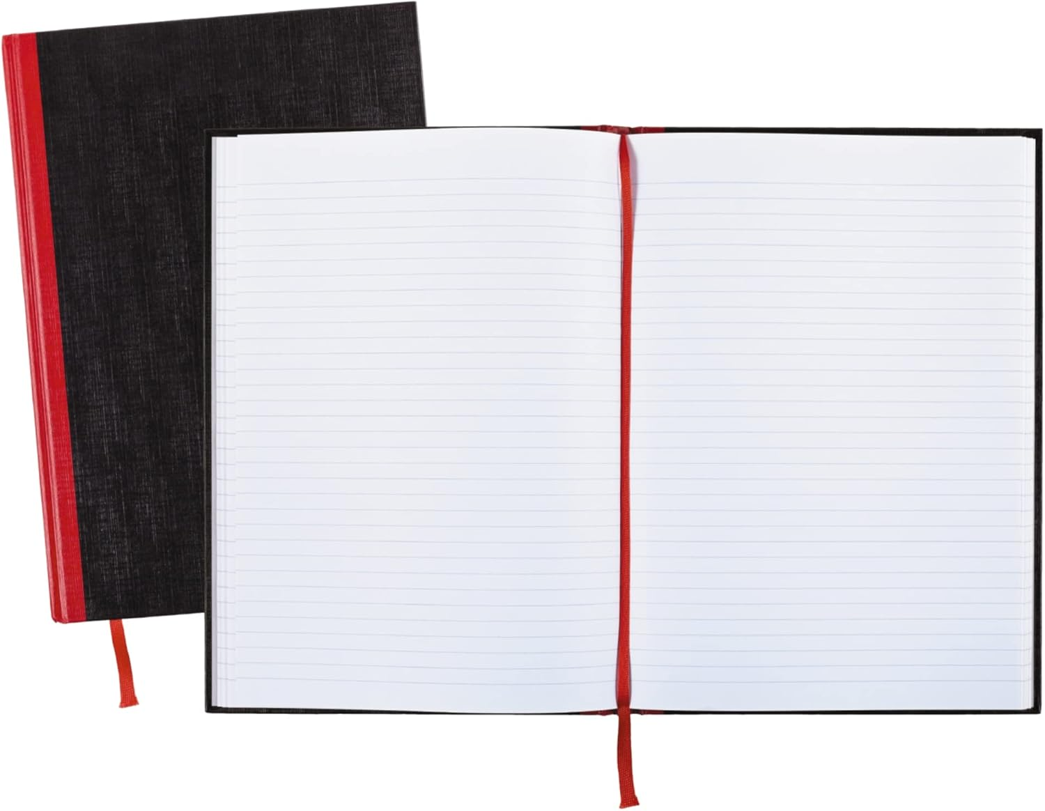 Black N' Red Notebook, Business Journal, 11-3/4" X 8-1/4", 96 Sheets, Ruled, Optik Paper, Hardcover, Casebound, Black (D66174) image number 2