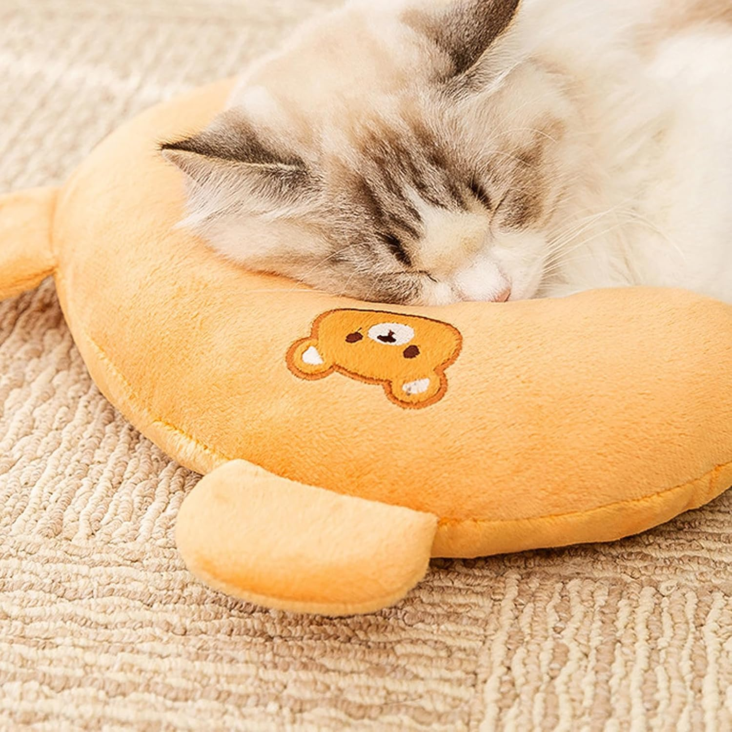 Embhlitfe Cat Pillow U Shape Soft Pillow Pets Easy to Clean Dog Pillow Cat Toy Cat Cushion Pillow for Relief Sleeping Improve Small Pillow for Small Dogs Cats (Bear) image number 4