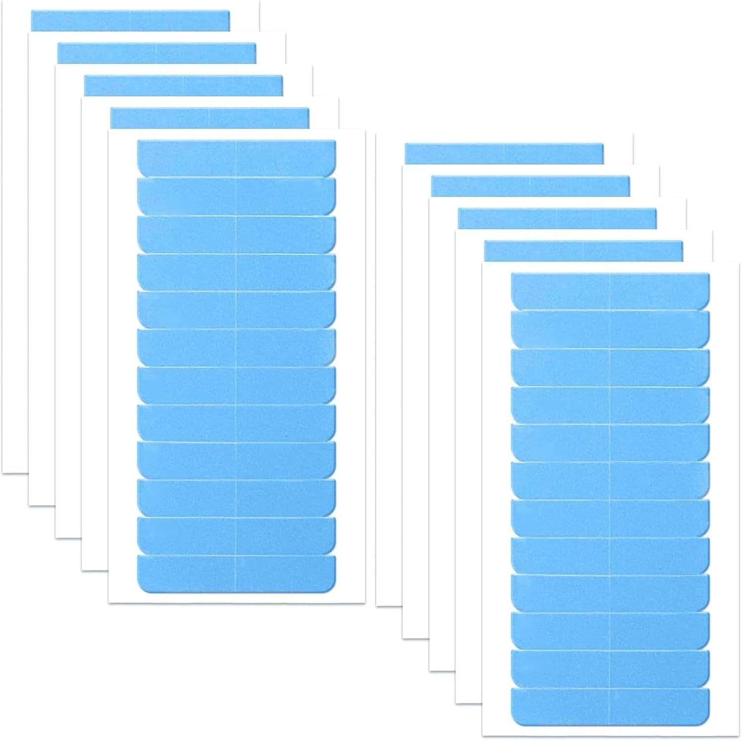 Tuoyi 10 Sheet 120Pcs Hair Extension Tape,Double Sided Hair Tape,Waterproof Double-Sided Adhesive Wig Tape for Long Short No Hairs Wigs Toupees Pieces and Extensions (4Cm X 0.8Cm) image number 1