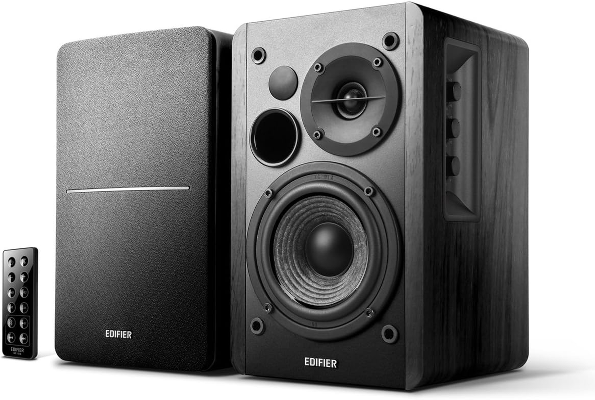 Edifier R1280DB Powered Bluetooth Bookshelf Speakers - Optical Input - Wireless Studio Monitors - 4 Inch near Field Speaker - 42W RMS - Black
