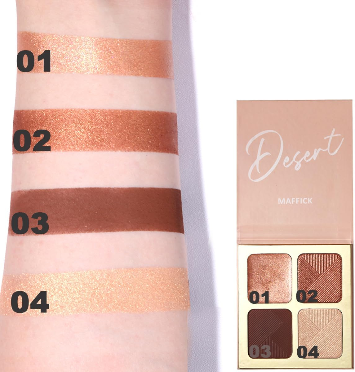 Maffick Highlight and Contour Palette: Nose, Face & Eye Shadow Compact for Sculpting, Illuminating, and Beautifying the Skin Tone (01) image number 3