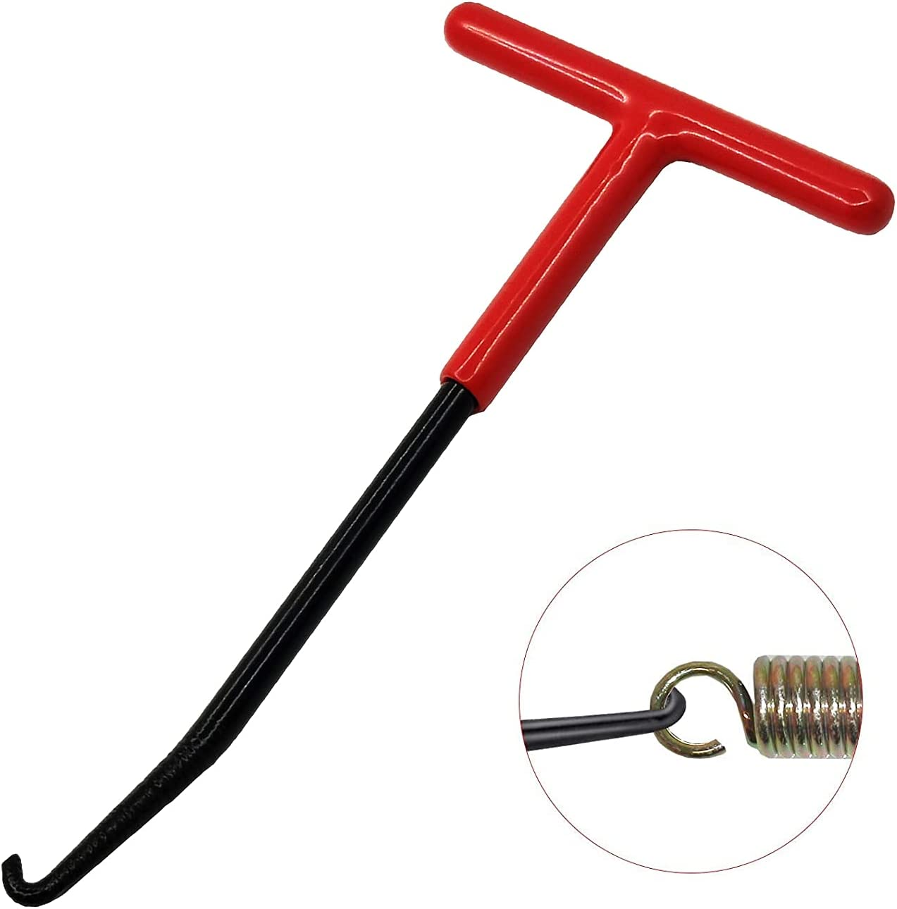 Motorcycle Exhaust Spring Hook, T Shaped Handle Exhaust Pipe Spring Puller Installer Hooks Tool with Rubber Coating for Motorcycle Vehicle Springs Removal, Installation, Adjustment (1Pcs)