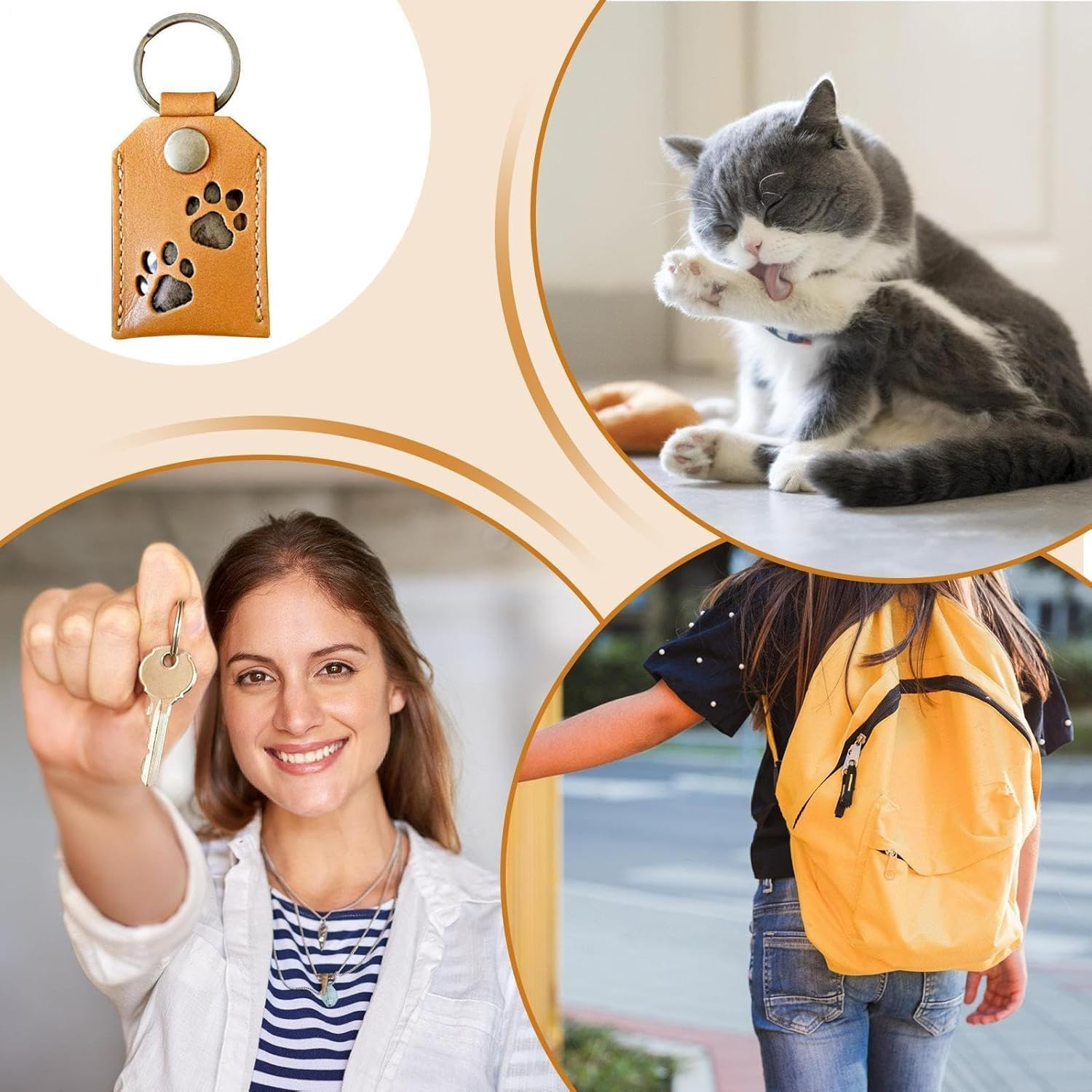 Fokmuaex 1Pcs Pet Memorial Keychain Pendant - Square Locket for Pet Hair and Photo Holder, Creative Present for Girlfriend Boyfriend image number 3