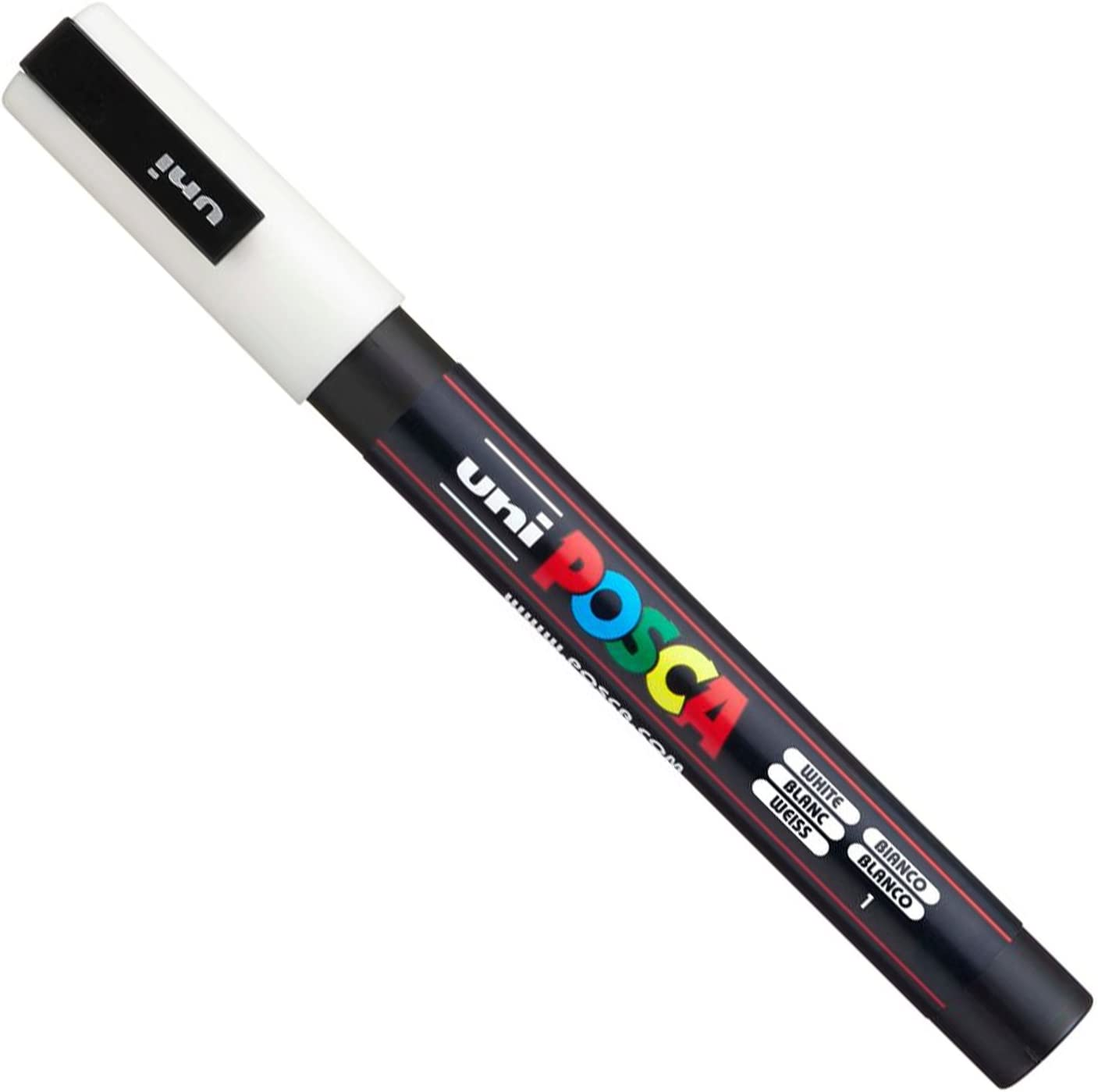 Posca PC-3M Paint Art Marker Pens - Fabric Glass Metal Pen - Set of Black + White (1 of Each)
