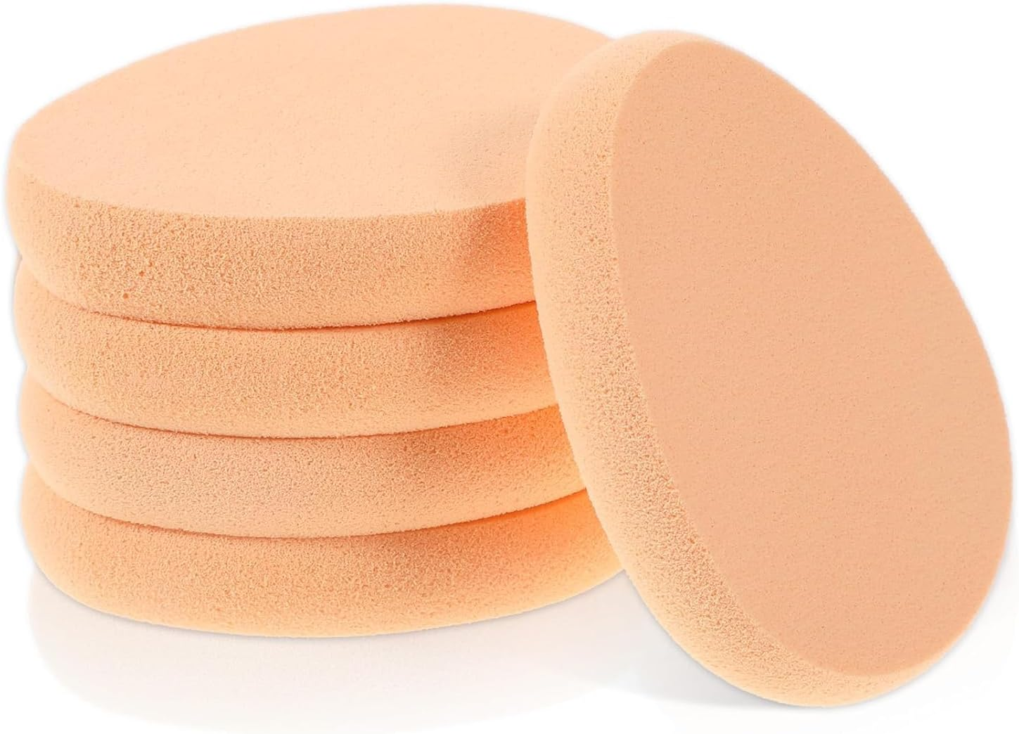 5 PCS Flat Makeup Sponges for Foundation, Smooth Foundation Sponge, Beige Cushion Foundation Puff, Beauty Blender Make up Sponges for Professional Makeup image number 3