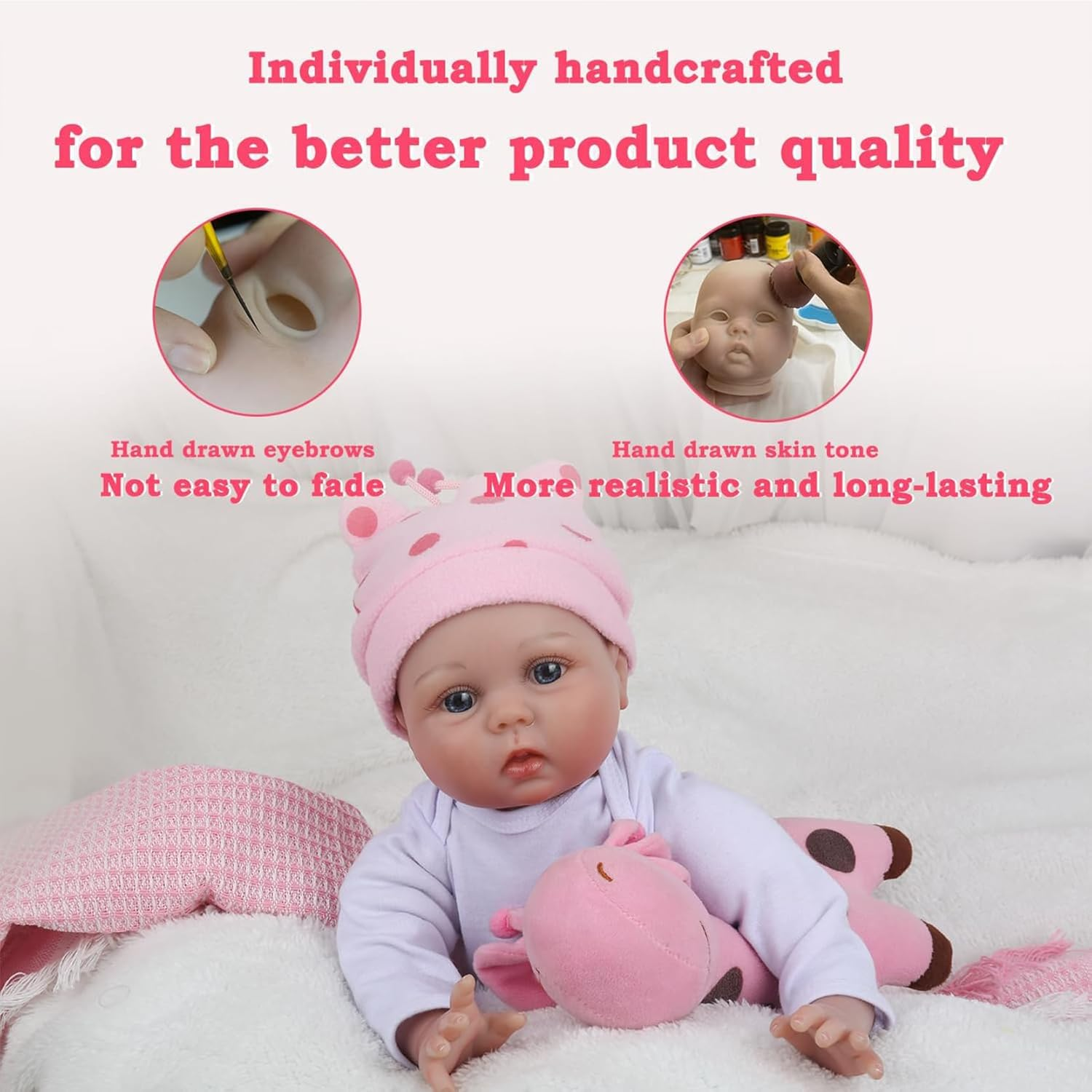 ZIYIUI Reborn Baby Dolls 22"/55Cm Lifelike Soft Silicone Vinyl Newborn Reborn Doll Lifelike Anatomically Correct Baby Girl Doll