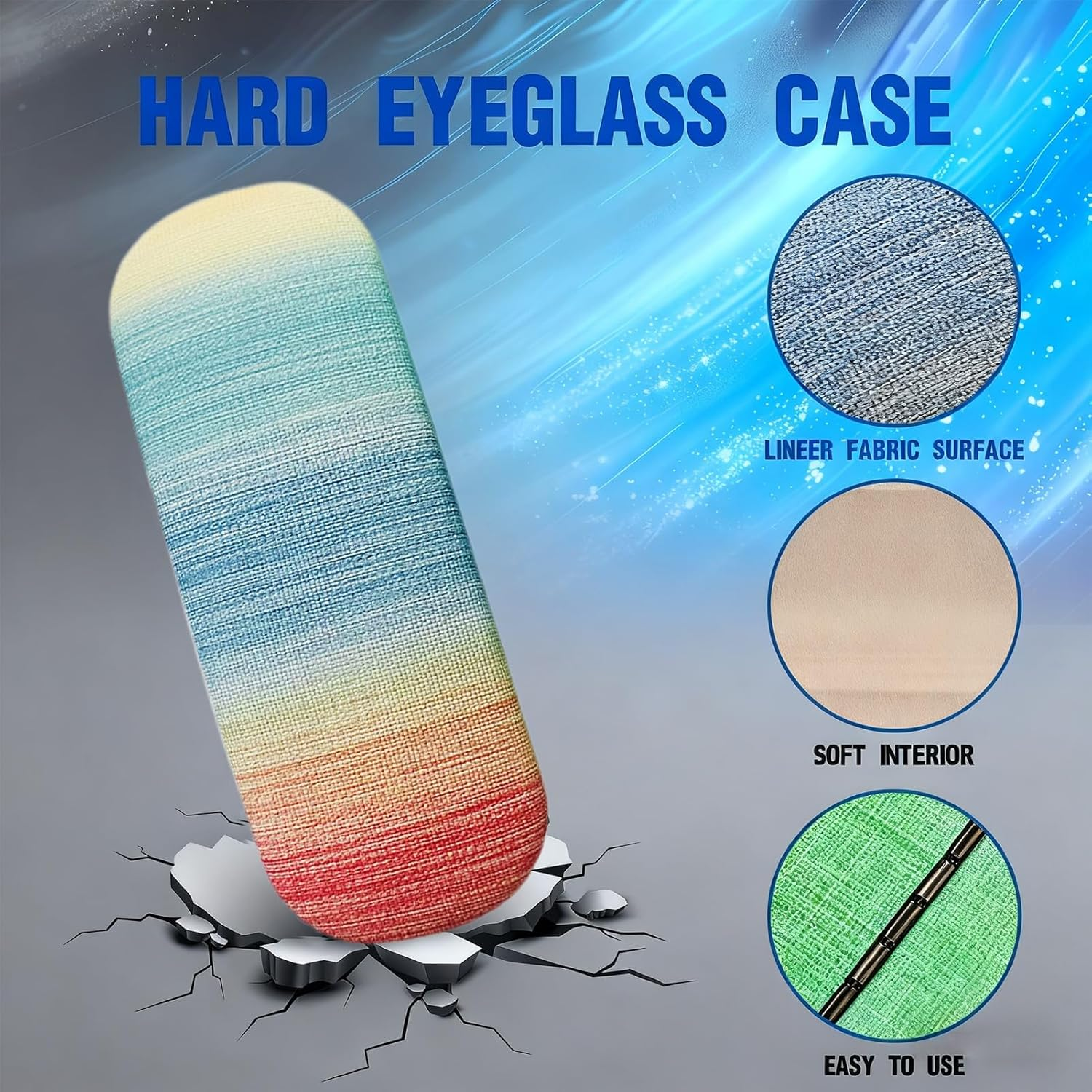 ANLIOTO 3 Pack Glass Cases Hard Shell, Portable Hard Eyeglasses Case Linen Fabrics Eyeglass Organizations for Women Girls