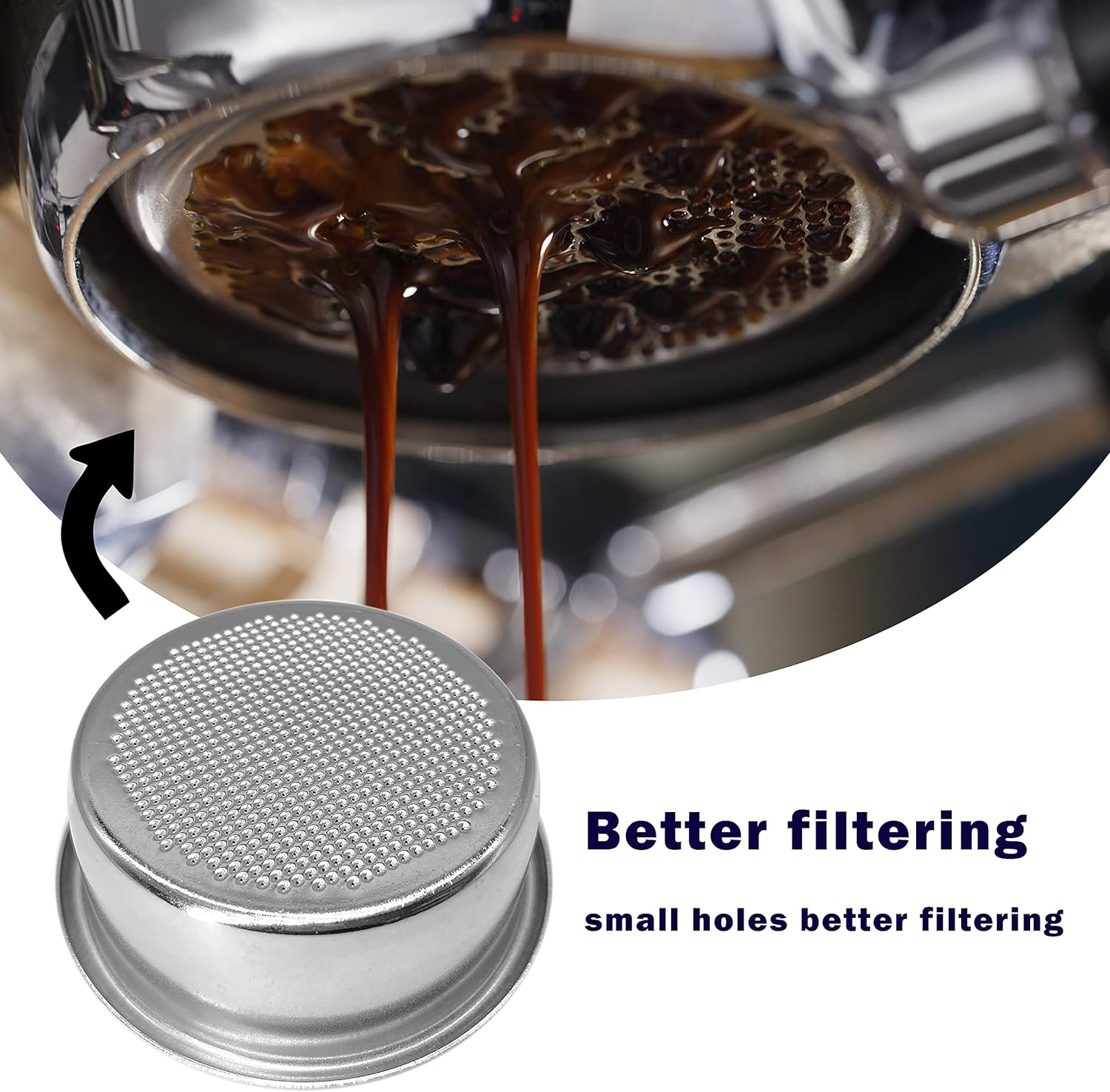 NEOUZA 51Mm 1 Cup Filter Basket for Coffee Portafilter, Compatible with Delonghi 51Mm Espresso Machines, 304 Stainless Steel