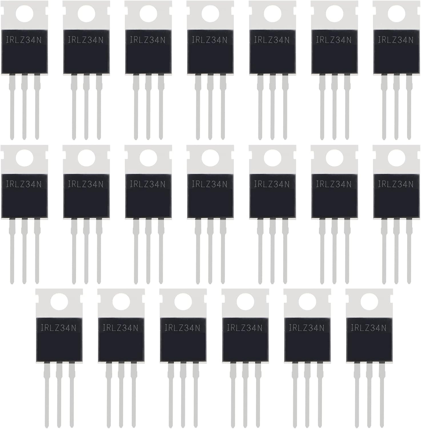 Ecsing 20PCS IRLZ34N MOSFET Transistor N-Channel ESD Rated TO-220 30A 55V 3Pin International Rectifier Power for Electronic Switch Controllable Rectifier image number 1