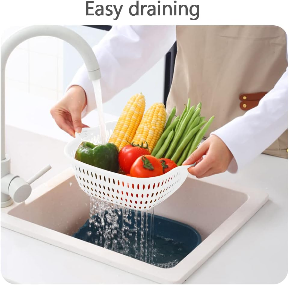 YUSAILU Washing Vegetable Baskets in the Kitchen Fruit Baskets Multi-Layer Stackable Vegetable Sinks, Strainer and Washing Fruits and Vegetables Kitchen Colander Set