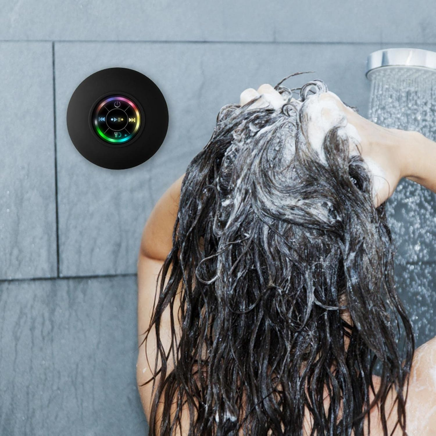 Wireless Waterproof Speaker for Shower | Bathroom Wireless Speaker with Suction Cup,Wireless 5.0, Portable and Waterproof for Reunion, Out, Cycling and Hiking Nowtry image number 3