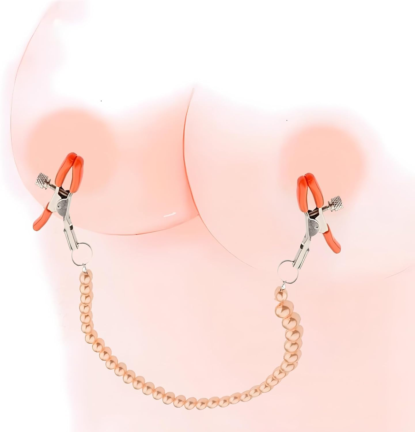Mineens Nipple Toys,Nickel Clamps with Nickel Sucker,Nipple Clip Pearl Chain,Steel Non Piercing Nipple Rings Adsorbable Adult Toys, Suitable for Couples to Use When Intimate （3 Pcs） image number 3