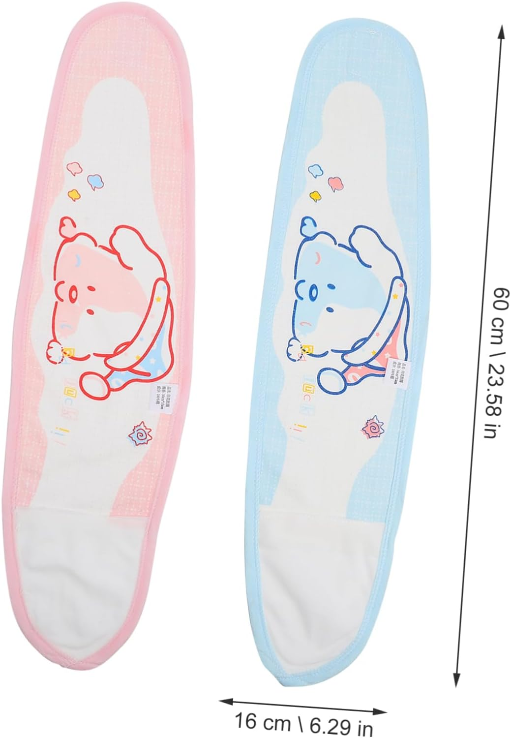 2Pcs Cotton Baby Navel Bands Newborn Belly Belts Soft Breathable Infant Belly Band Set for Newborns Pink and Blue Baby Protection and Comfort image number 1
