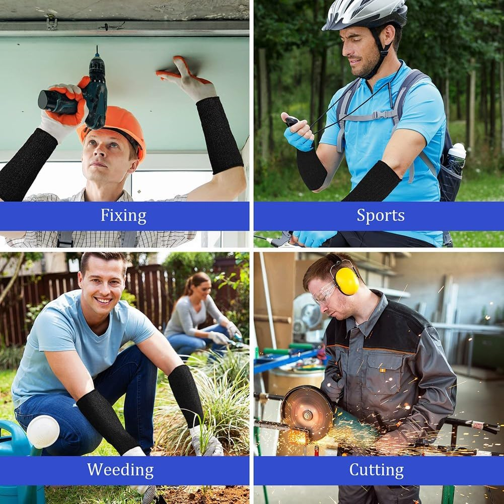 Zicojia 3 Pairs Arm Protectors for Thin Skin and Bruising Cut Forearm Sleeve Level 5 Arm Burn Protection Sleeve image number 1