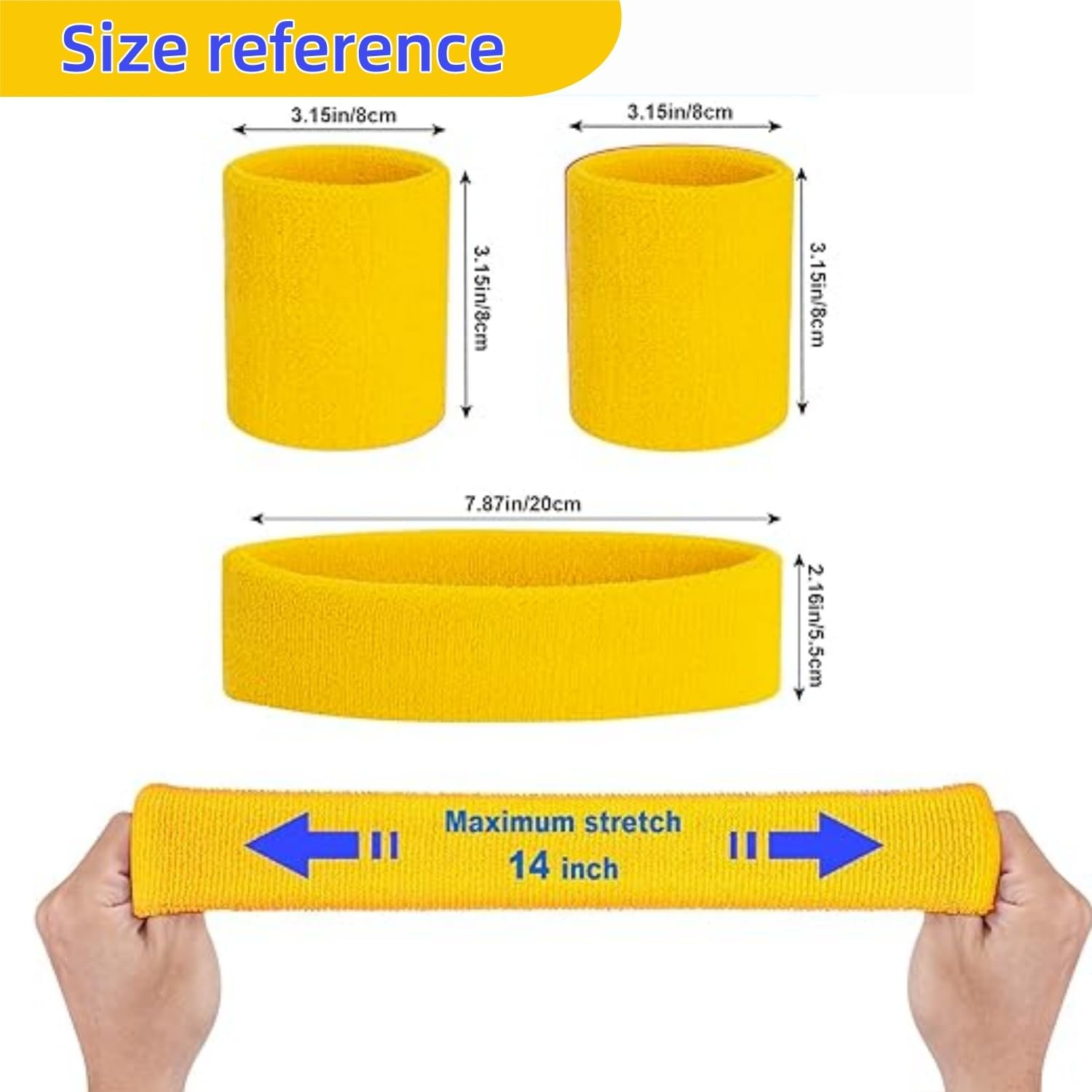 Shoyisenka 8 Sets of 80S Neon Sports Headband and Wrist Guard Sets - Unisex Fitness Headband and Sweat Band (8 Colors, Retro Style) image number 4