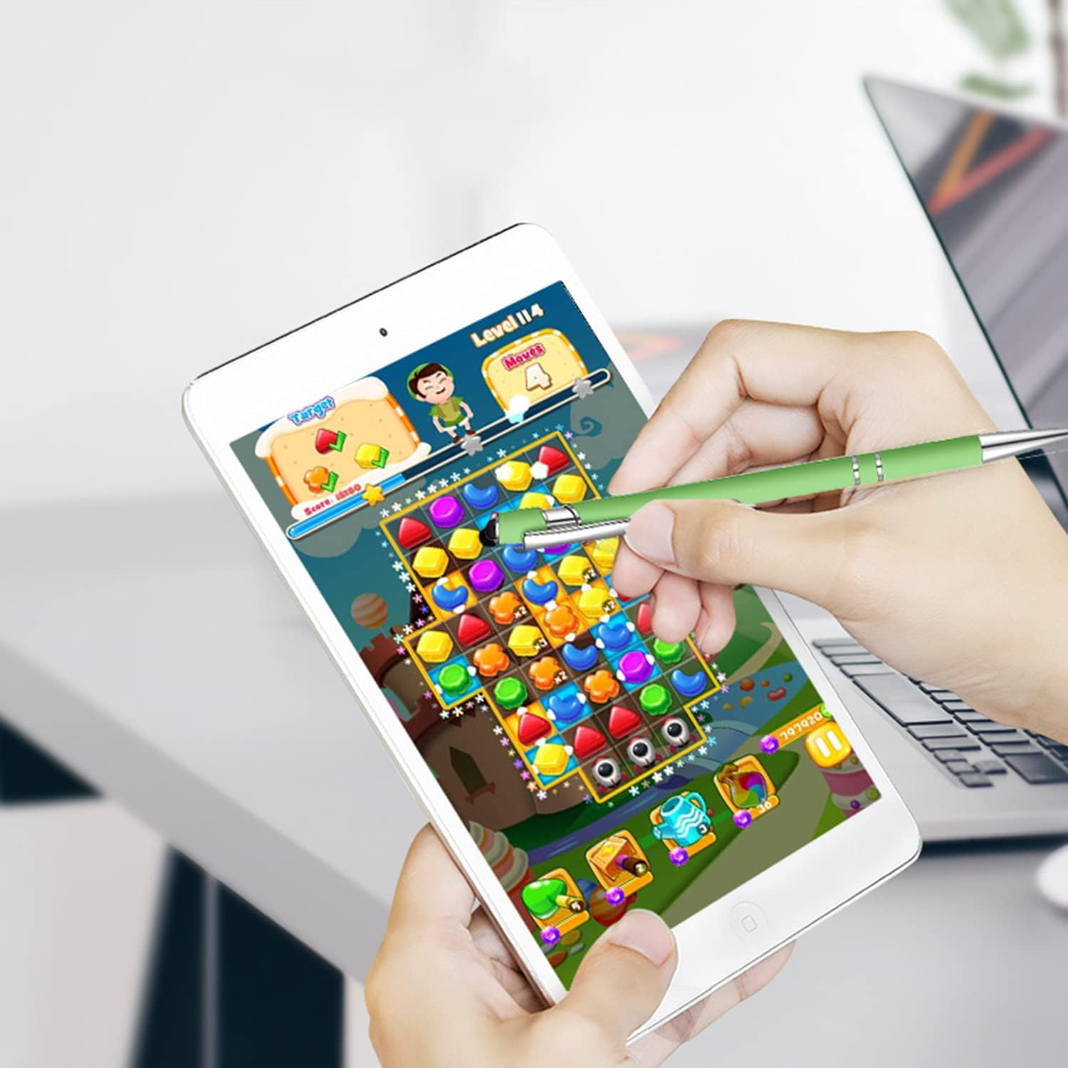 10Pcs Ballpoint Pen with Stylus Tip, 1.0 Mm Black Ink Metal Pen with Bonus 10Pcs Ballpoint Pen Refills, 2 in 1 Stylus Ballpoint Pen for Touch Screens, Cute Pens Office Supplies for Women&Men. image number 5