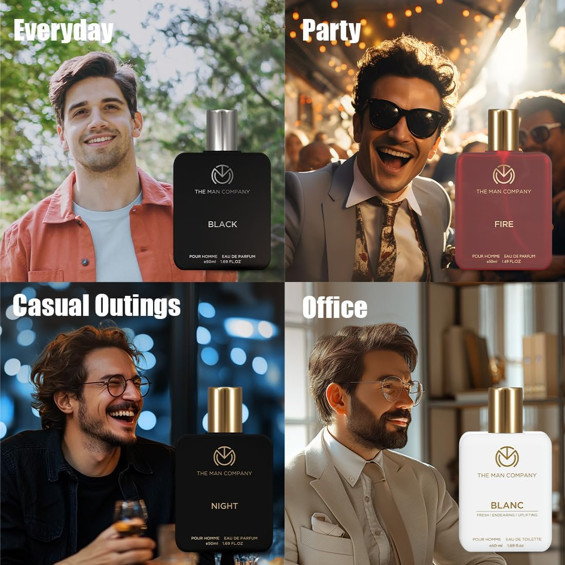 The Man Company Perfume Gift Set for Men 4 * 50Ml- a Gentleman'S Choice | Premium Long-Lasting EDP & EDT for Men | for Party, Outing, Office & Date image number 1