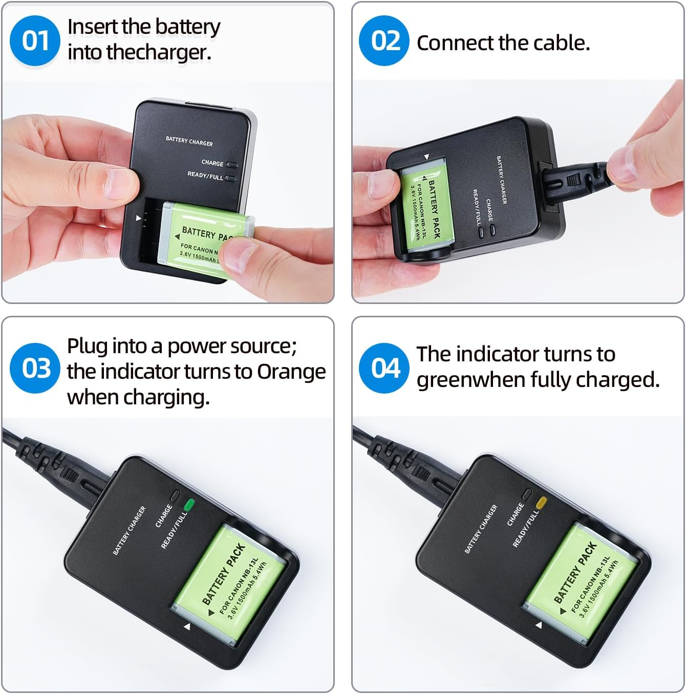KWTOUL CB-2LH NB-13L Battery Charger Compatible with Canon Powershot G7 X Mark II,G5 X,G7 X,G9 X,G9 X Mark II,SX620 HS,SX720 HS,SX730 HS Digital Camera image number 2