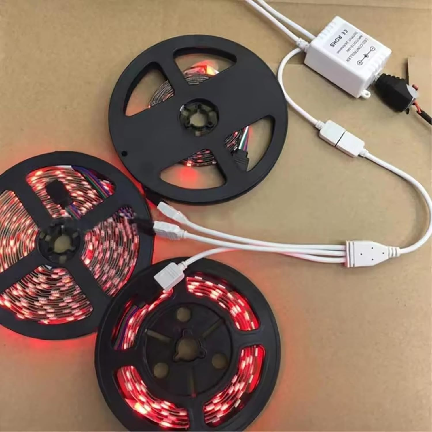 Clearhill 2 Packs (1To3) 4 - Pin RGB LED Strip Light Splitter and Extension Cable - Compatible with 5050/3528 RGB LED Strips, Durable PVC Insulation, 30Cm Length image number 1